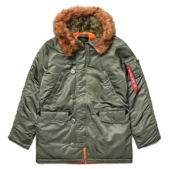 Мужская куртка парка Alpha Industries Slim Fit N-3B Parka Sage / Orange